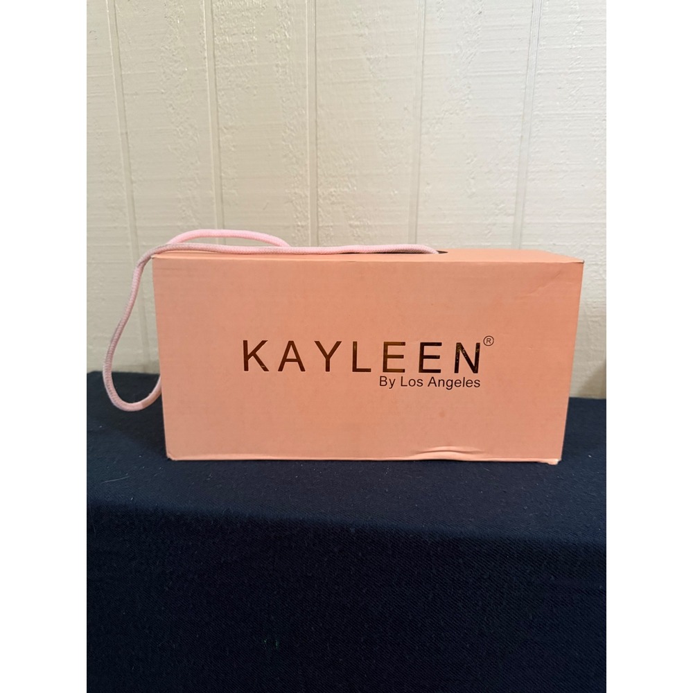 Kayleen By Los Angeles Mandisa-10 Silver Rhinestone Lace Up Clear Block Heel 8.5
